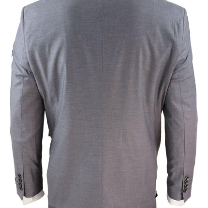 New Mens 3 Piece Suit Plain Grey Classic Tailored Fit Smart Casual 1920s Formal