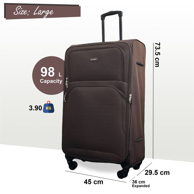 Expandable Soft 8 Wheel Lightweight Suitcase Luggage Travel Bags Set