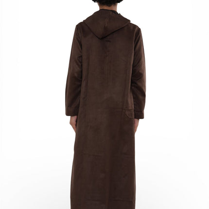 Kids Boys Hooded Eid Brown Moroccan Jubba Robe Ramadan Eid Thobe - K-HM12