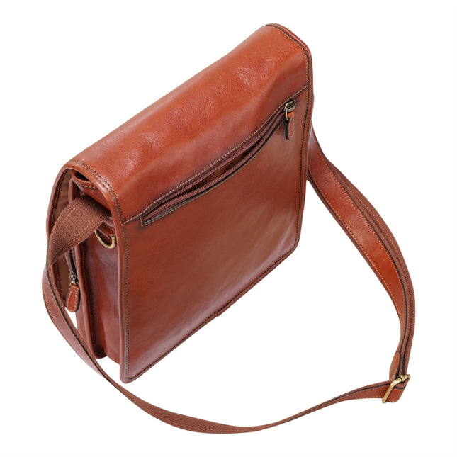 Leather Vintage Tan Messenger Shoulder Crossbody Travel Business Bag - Ranger