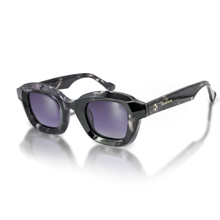 De-Gamme Black Geometric Frame Polarized Sunglasses - Milan