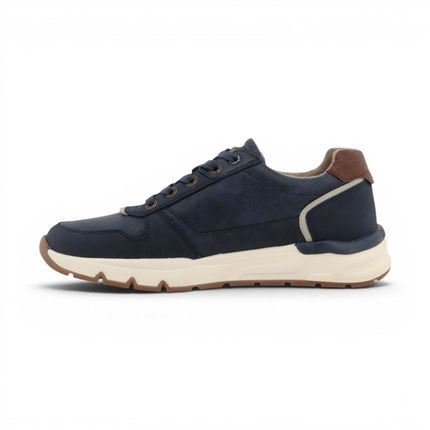 Mustang Men's Navy Faux Leather Trainer Sneakers - M0051001
