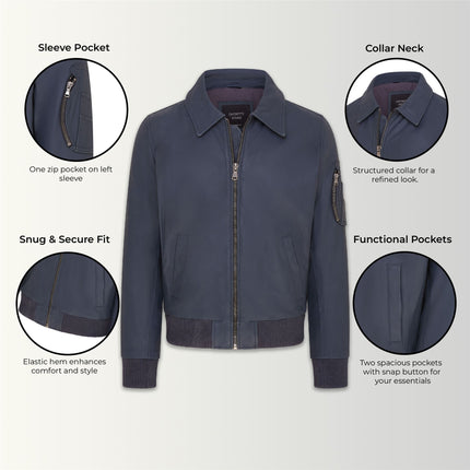 Men's A2 US Airforce Cowhide Aniline Leather Bomber Jacket