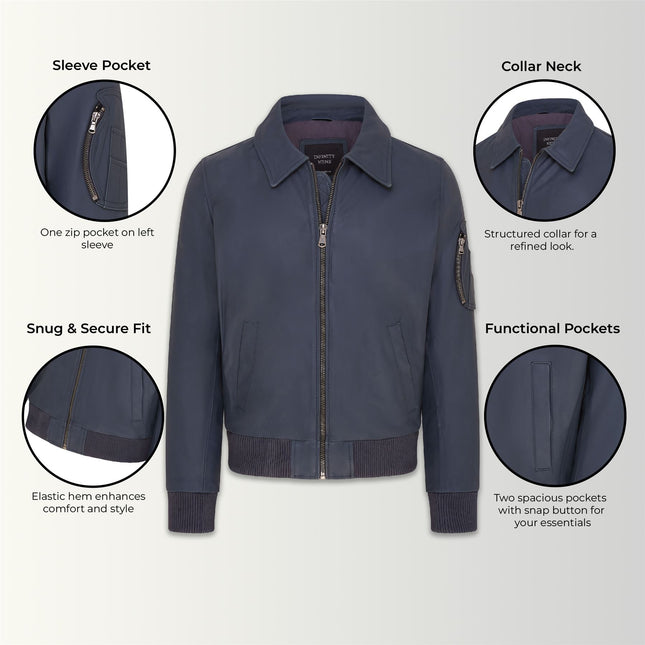 Men's A2 US Airforce Cowhide Aniline Leather Bomber Jacket