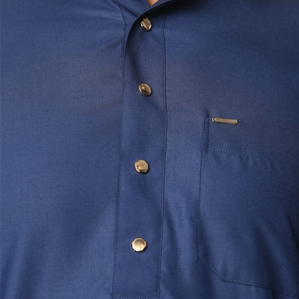 Men's Blue Thobe Arab Saudi Emirati Islamic Clothing Jubba Robe