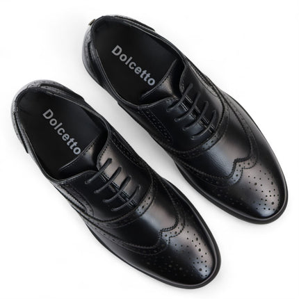 Men’s Black Classic Brogue Derby Oxford Shoes