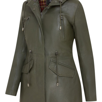 Womens Mid Length Hooded Parka Jacket-Oakengates