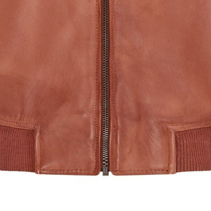 Mens Soft Leather MA-1 Varsity Bomber Jacket