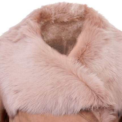 Womens Suede Merino Shearling Coat with Toscana Collar-Hanoi