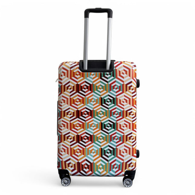 Strong Expandable Hard Shell Dual 4 Wheel Suitcase Set Print Luggage Cabin Travel Bag