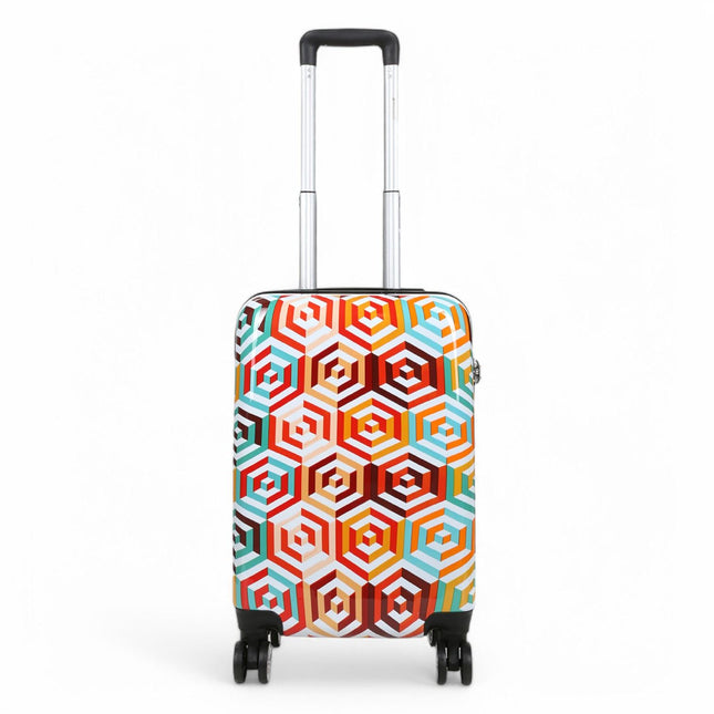 Hard Shell Printed Cabin 55 x 36 x 20 cm PP Suitcase Luggage Suitable for Easyjet, Ryanair