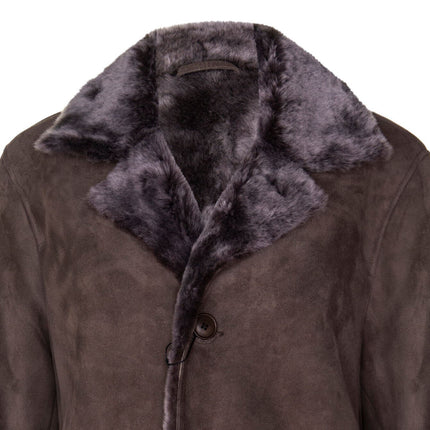 Mens Sheepskin Classic Car Coat-Avondale