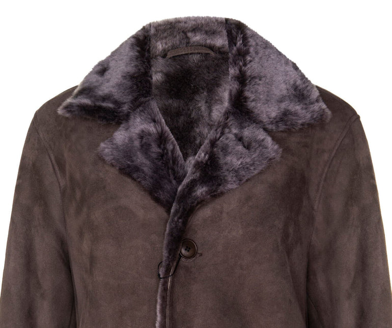Mens Sheepskin Classic Car Coat-Avondale