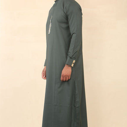 Men's Green Thobe Arab Saudi Emirati Islamic Clothing Jubba Robe
