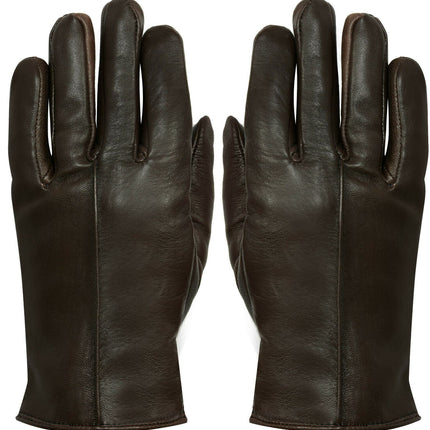 WOMENS BROWN CLASSIC SOFT REAL 100% LEATHER GLOVES THERMAL LINED DRIVING FITTED
