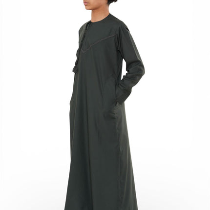Kids Boys Ramadan Eid Green Moroccan Jubba Robe Djellaba Thobe - K-TT008