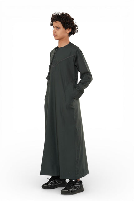 Kids Boys Ramadan Eid Green Moroccan Jubba Robe Djellaba Thobe - K-TT008