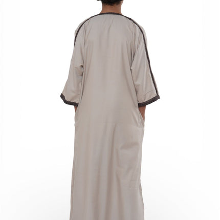 Kids Boys Salmon Burgundy Moroccan Thobe Robe Djellaba Gandoura Eid Jubba- K-HM66