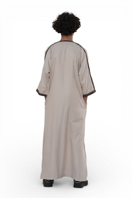 Kids Boys Salmon Burgundy Moroccan Thobe Robe Djellaba Gandoura Eid Jubba- K-HM66