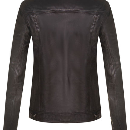 Womens Leather Trucker Jeans Jacket-Anderlecht