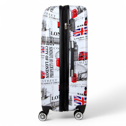 Strong Expandable Hard Shell 8 Wheel Suitcase Set Print Luggage Cabin Travel Bag