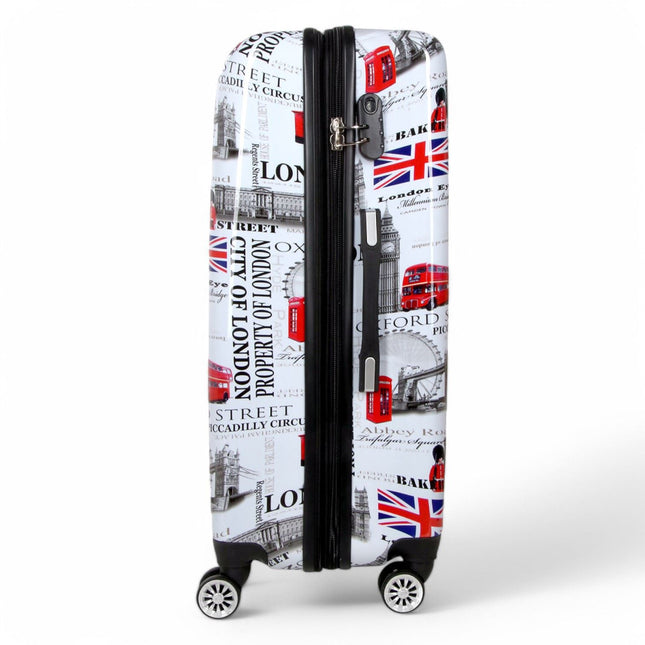 Strong Expandable Hard Shell 8 Wheel Suitcase Set Print Luggage Cabin Travel Bag