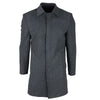 Men's Wool Blend Classic Collar Grey Overcoat