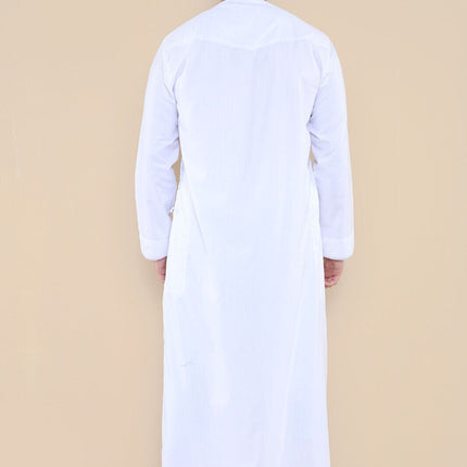 Mens White Thobe Jubba Saudi Islamic Arab Eid Emirati Kaftan Jubbah Tassel Robe