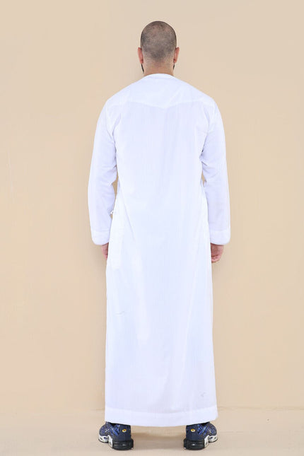Mens White Thobe Jubba Saudi Islamic Arab Eid Emirati Kaftan Jubbah Tassel Robe