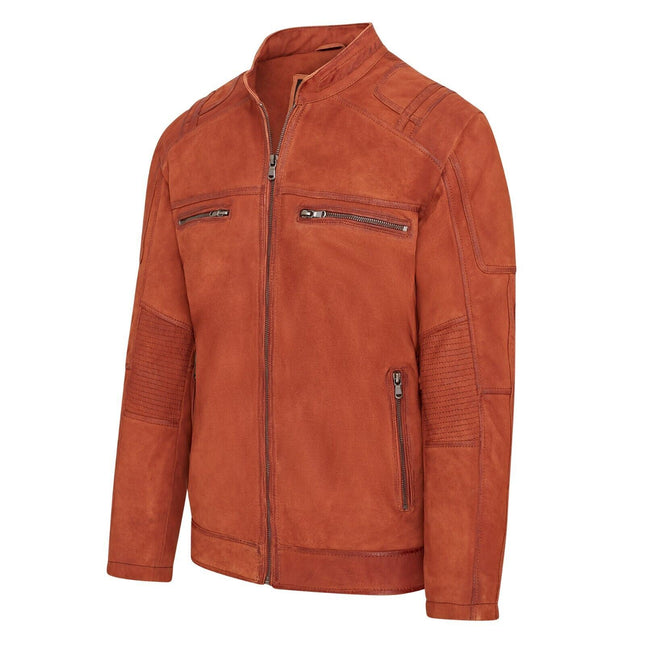 Mens Buff Leather Café Racer Biker Jacket - Jinan