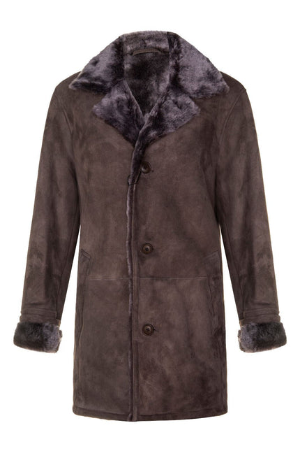 Mens Sheepskin Classic Car Coat-Avondale