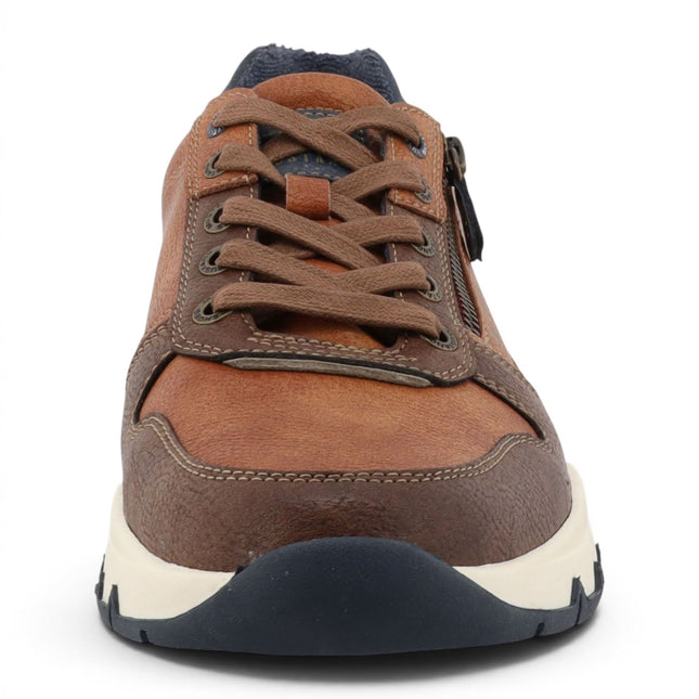 Mustang Men's Tan Faux Leather Trainer Sneakers - M0051003