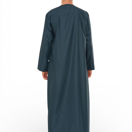 Men's Ramadan Eid Blue Moroccan Jubba Robe Djellaba Thobe - TT-008