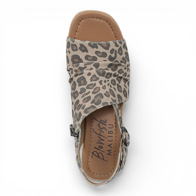 Blowfish Malibu Womens Leopard Print Wedge Slingbacks Heel Sandals - Amira