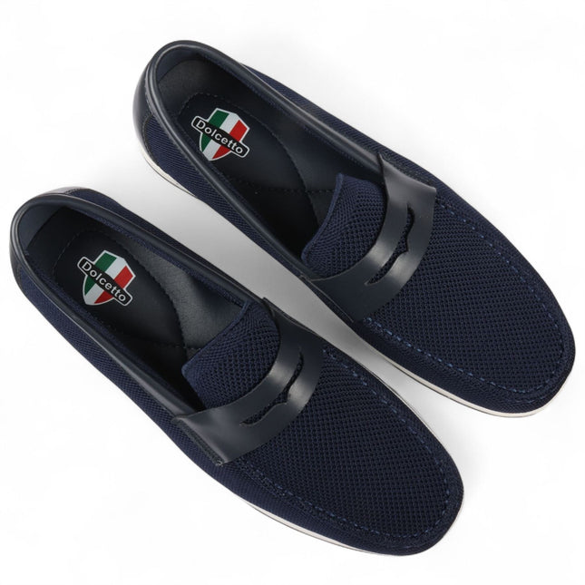 Men’s Navy Breathable Loafers Lightweight Slip-On