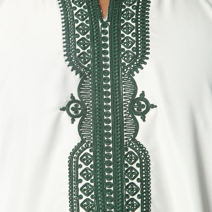 Kids Boys White Moroccan Thobe Robe Djellaba Gandoura Eid Jubba- K-GG008