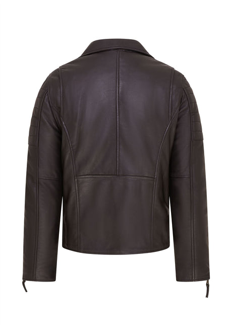 Mens Slim Fit Brando Style Double Cross Zip 100% Leather Biker Jacket