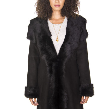 Womens Toscana Sheepskin Suede Trench Coat-Tbilisi