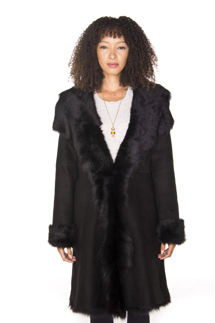Womens Toscana Sheepskin Suede Trench Coat-Tbilisi
