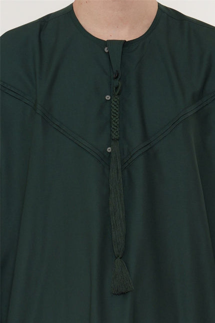 Men's Eid Green Moroccan Jubba Robe Djellaba Ramadan Eid Thobe - HM11