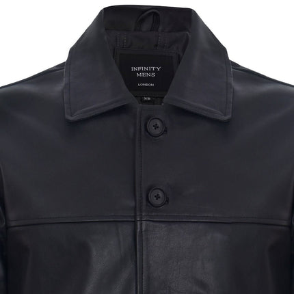 Mens Cowhide Leather Box Jacket-Mendoza