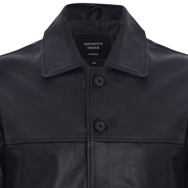 Mens Cowhide Leather Box Jacket-Mendoza