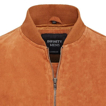 Mens Soft Goat Suede MA-1 Varsity Bomber Jacket  - Dalian