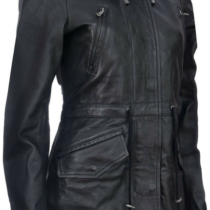 Womens Mid Length Hooded Parka Jacket-Oakengates