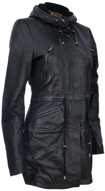 Womens Mid Length Hooded Parka Jacket-Oakengates