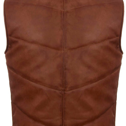 Mens Classic Leather Puffer Waistcoat-Nottingham