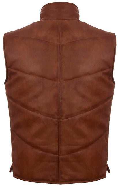 Mens Classic Leather Puffer Waistcoat-Nottingham