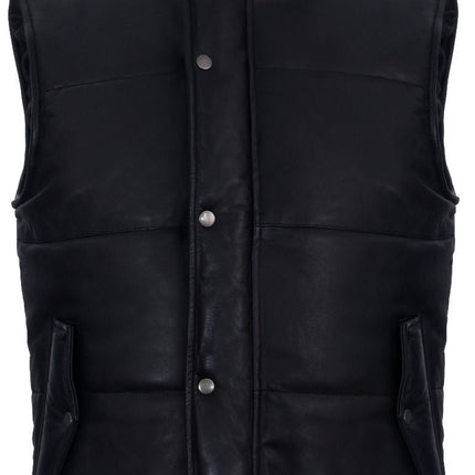 Mens Classic Leather Puffer Waistcoat-Nottingham
