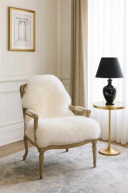 Genuine Ivory Sheepskin Natural Silky Soft Fluffy Real Wool Rug