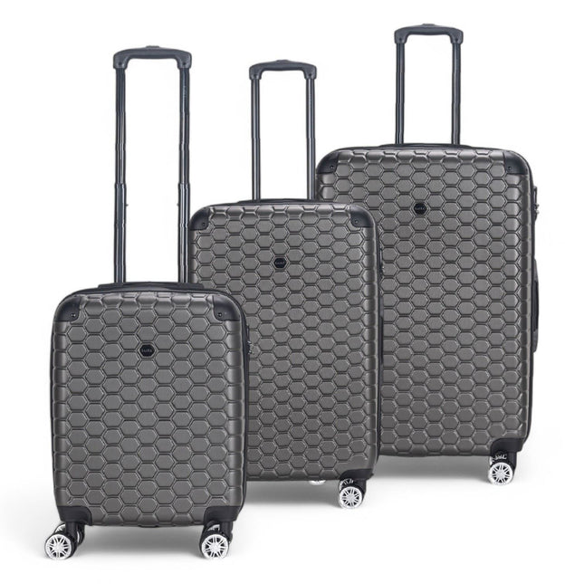 Hard Shell ABS 8 Wheel Luggage Travel Cabin Holiday Bags Suitcase Set